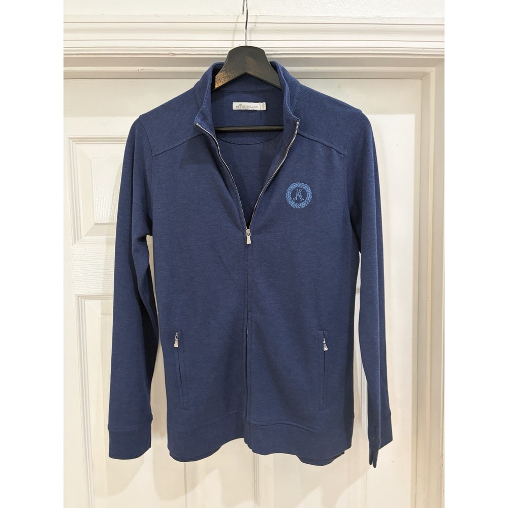 Peter Millar Women Blue Full Zip Performance Jacket Pullover Sweater Size Medium